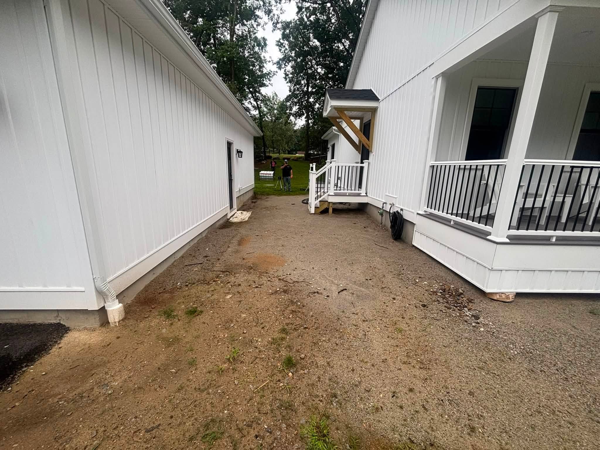 Yard before hardscape installation — Charlton, MA